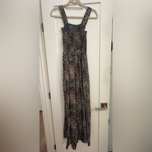 Navy and Gold Patterned Flowy Jumpsuit